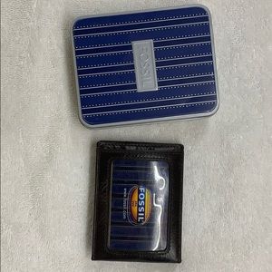 Fossil Front Pocket Metal Clip Aviator Wallet